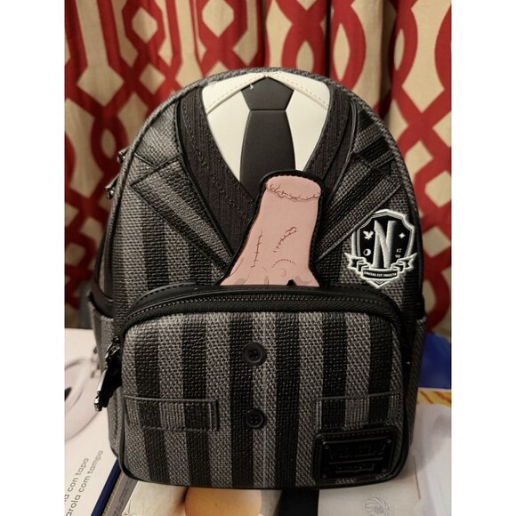 Loungefly Wednesday Addams Family Exclusive Nevermore Cosplay Mini Backpack